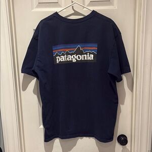Patagonia Dark Blue Tee with Mountain Graphic SZ Xlarge